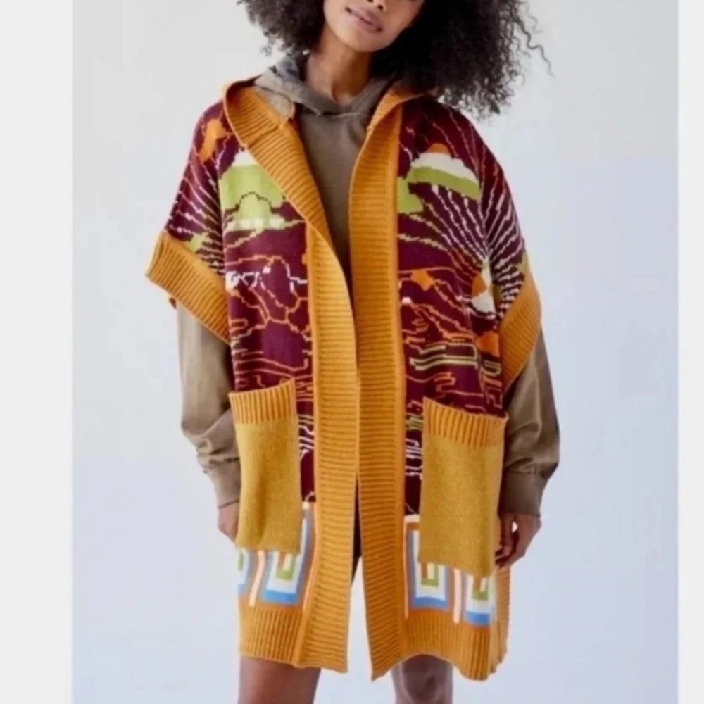 NWT Urban Outfitters Kali Knit Poncho Cape One Size